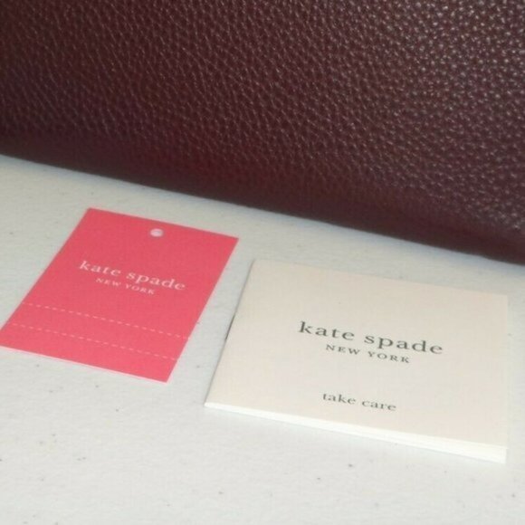 KATE SPADE Leather Rima Half Moon Wristlet Chocolate Cherry - Picture 11 of 13